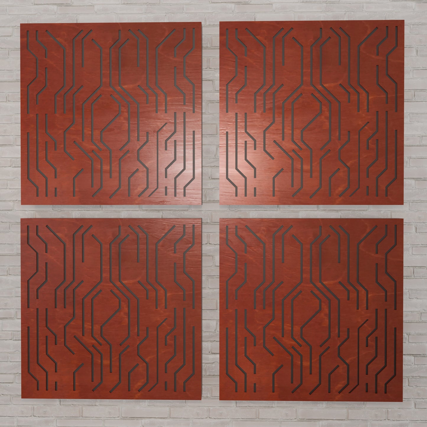 eTron - Acoustic Wall Panels - Set of 4 - Sound diffuser panel