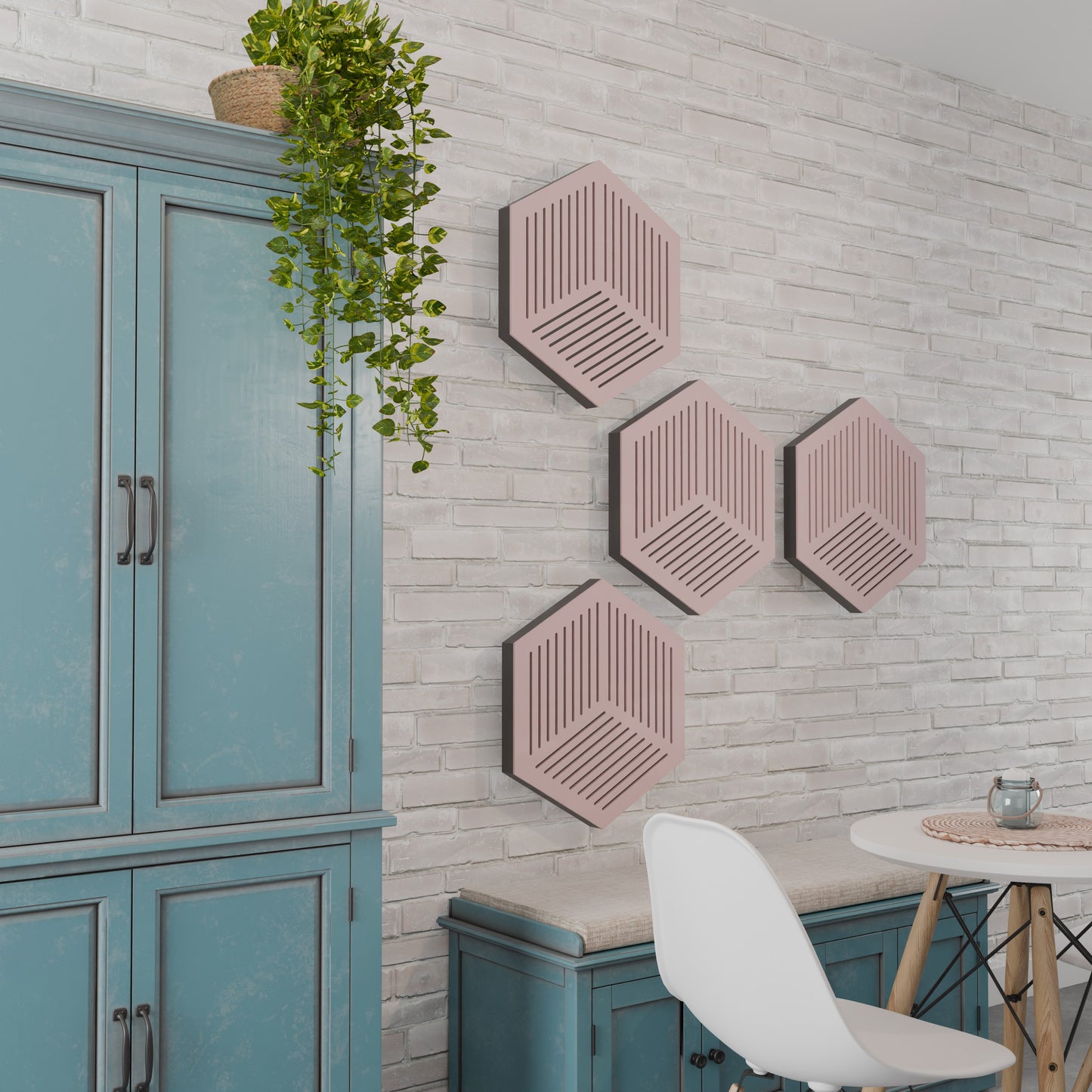 Hexa - Acoustic Wall Panels - Set of 4 - Sound diffuser panel