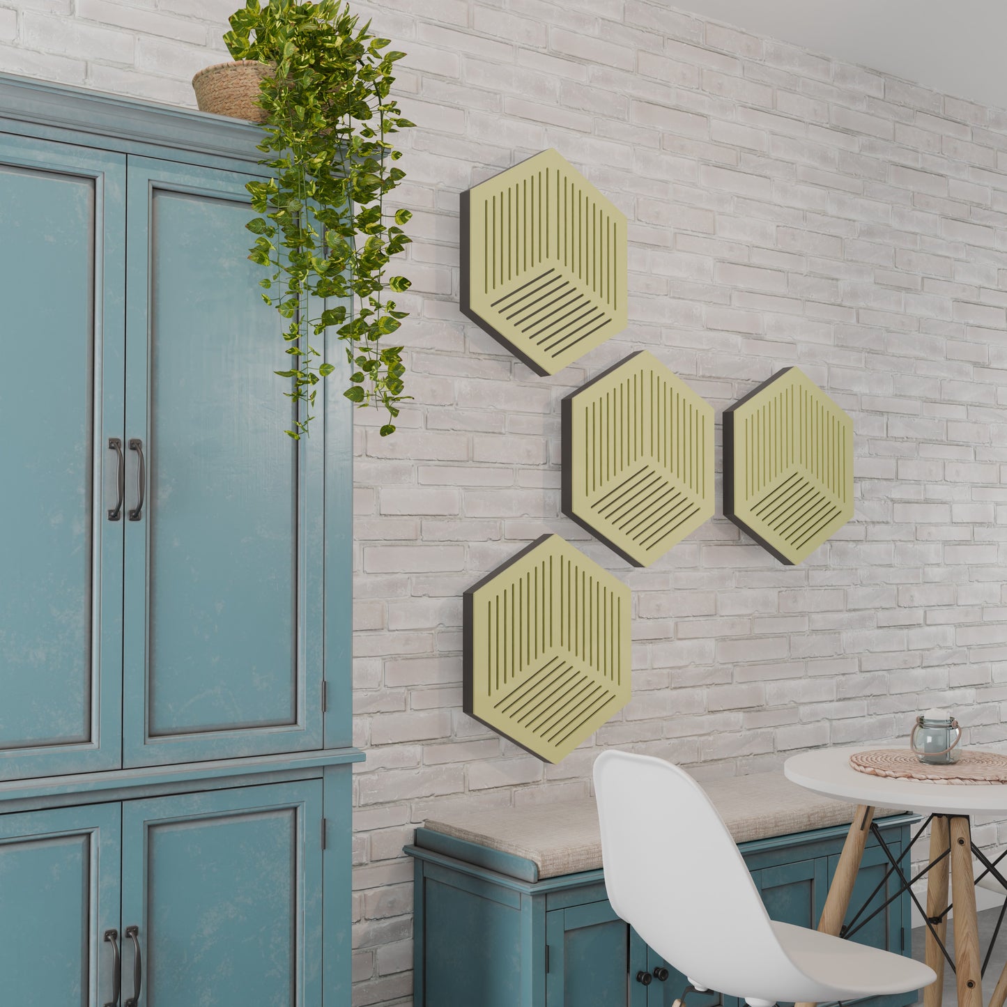Hexa - Acoustic Wall Panels - Set of 4 - Sound diffuser panel