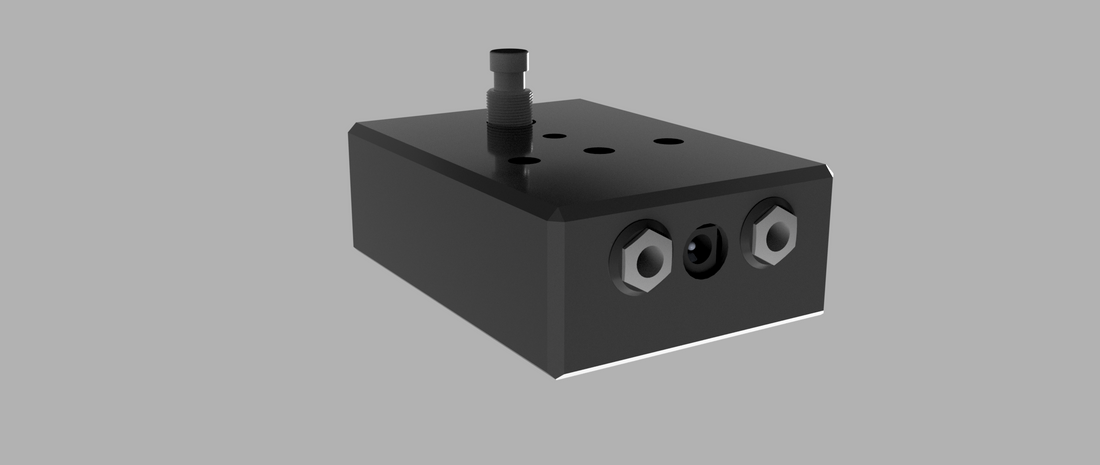 3D render of guitar pedal box