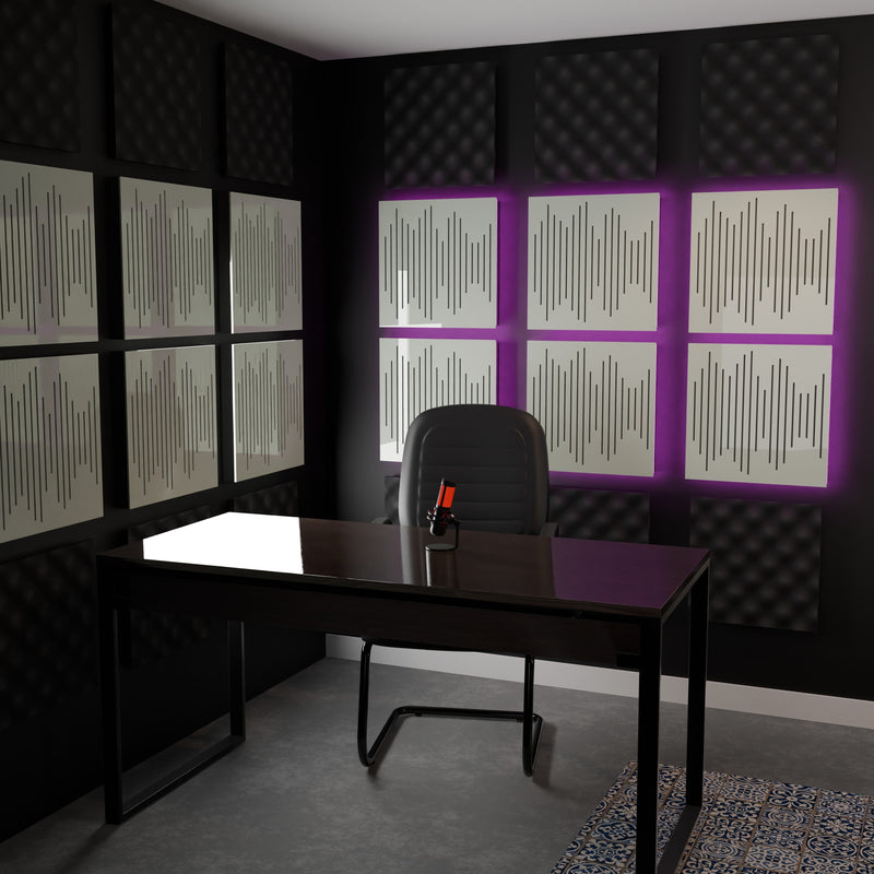 Podcast Studio Corner – Treated, Lit, and Ready to Record