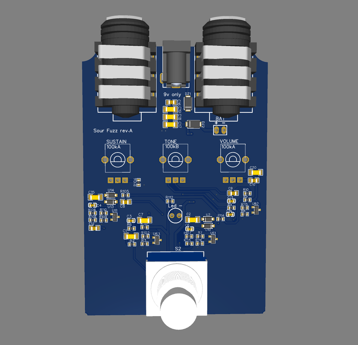 Sour Fuzz – PCB de pédale fuzz à quatre étages