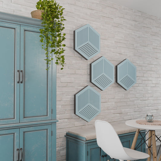 Hexa - Acoustic Wall Panels - Set of 4 - Sound diffuser panel
