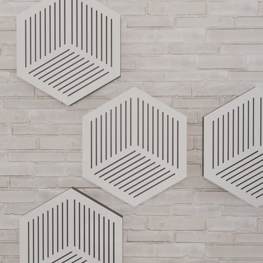 Hexa - Acoustic Wall Panels - Set of 4 - Sound diffuser panel
